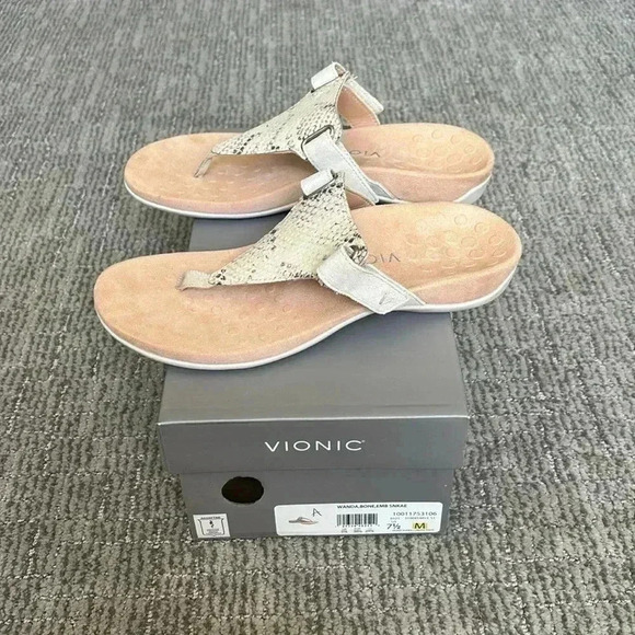 Womens Vionic Wanda Toe Post Sandal Bone Size 7.5 - Picture 3 of 6